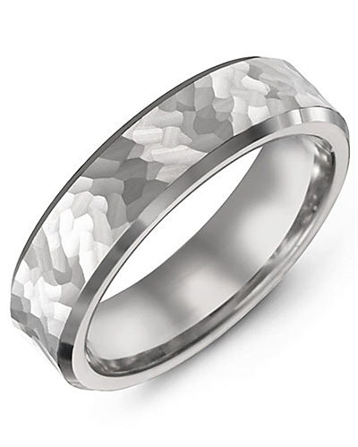 Men S Flat Hammer Accents Beveled Edges Gold Wedding Ring Madani Men S Flat Hammer Accents Beveled Edges Gold Wedding Ring